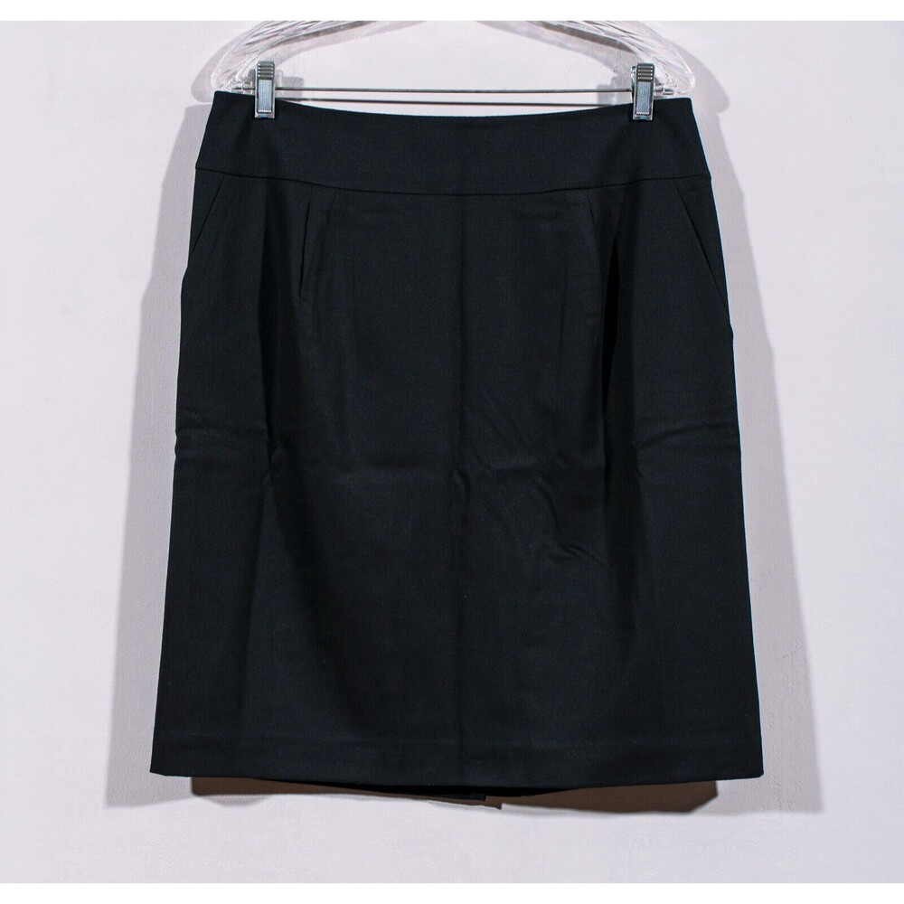 Talbots Italy Wool Black Classic Straight Pencil Career Office Skirt Sz 12